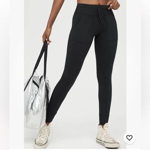 Offline by Aerie Warm Up Fleece Lined Leggings Drawstring Waist Base Layer Sz L